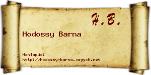 Hodossy Barna névjegykártya